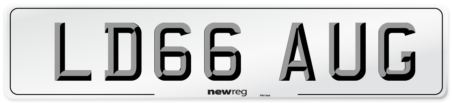 LD66 AUG Number Plate from New Reg